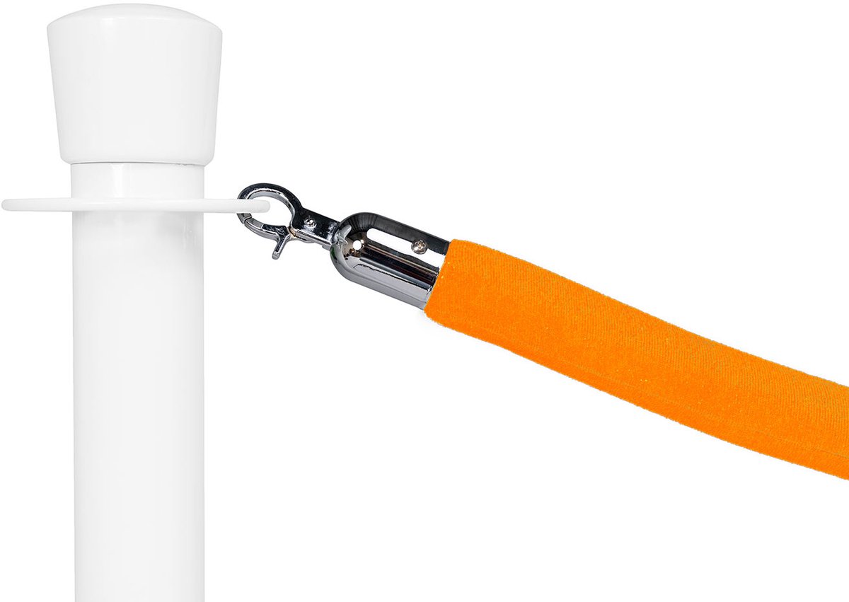   | Afzetkoord Velours | Chroom - Oranje